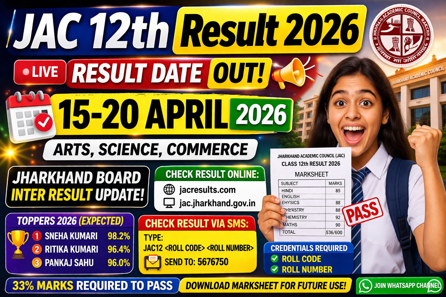 JAC 12th Result 2026 New Result Date: Jharkhand Board Inter Result Expected Between 15-20 April 2026 @ jacresults.com 1 JAC 12th Result 2026 New Result Date